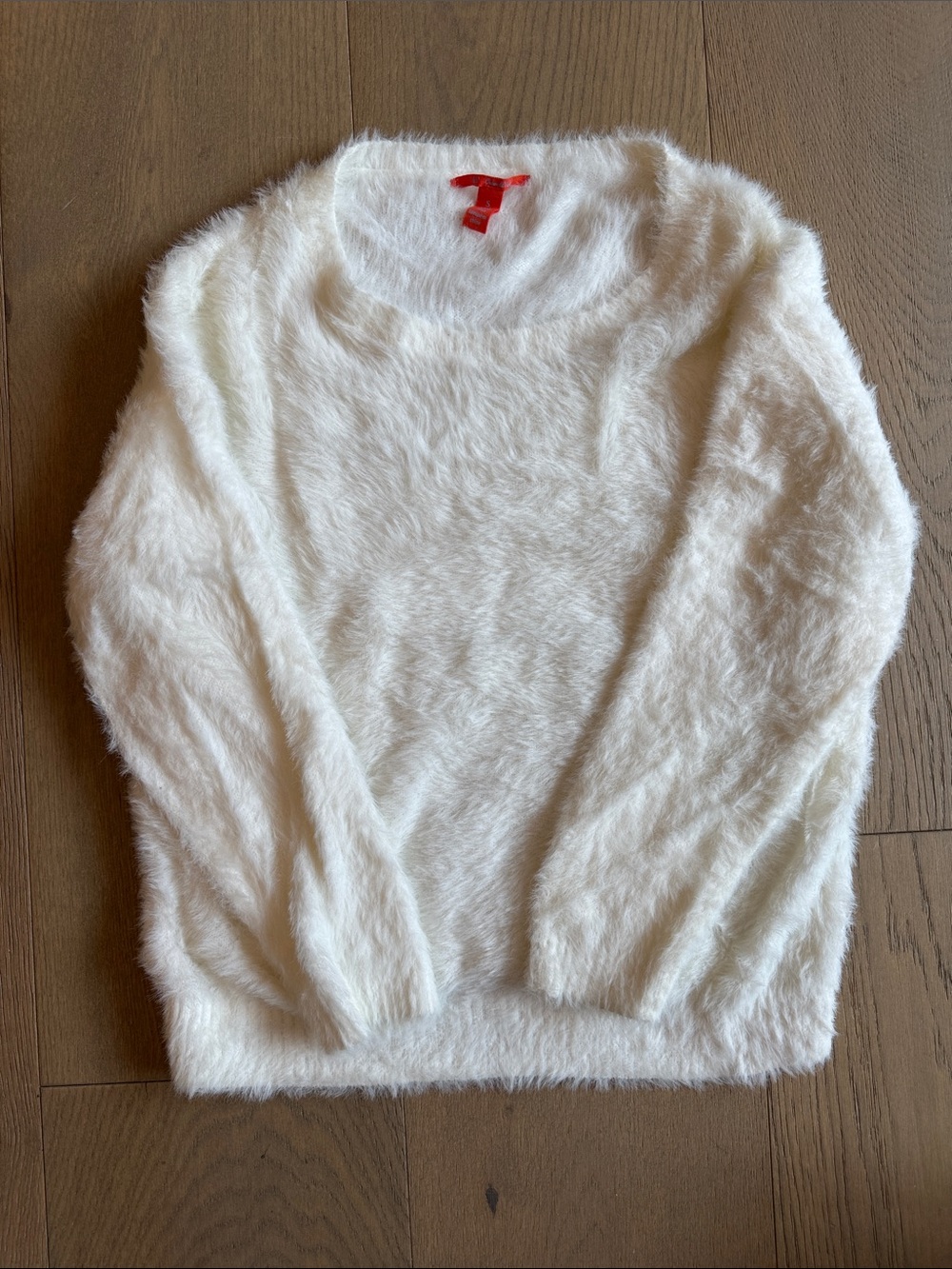 Chelsea & Violet Ivory Fuzzy Crewneck Sweater